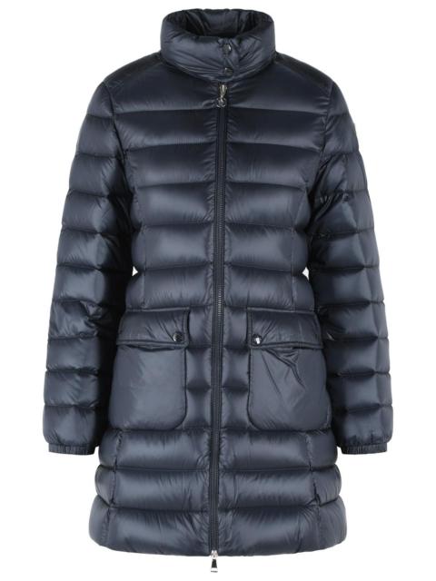 Moncler Moncler 'Genet' Long Navy Blue Polyamide Down Jacket Women