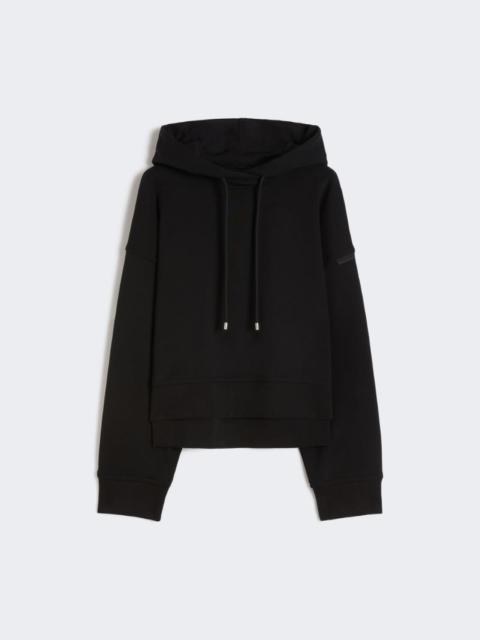 Sportmax Stretch-cotton hooded sweatshirt - black