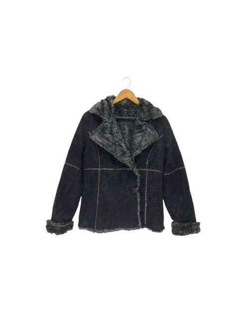 Other Designers Vintage Trussardi Double Collar Fur Jacket