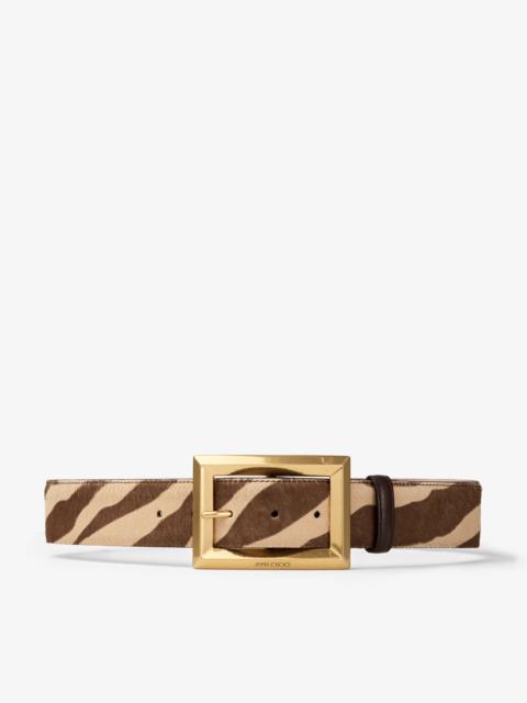 JIMMY CHOO Arlie
Natural Zebra Printed Pony Belt