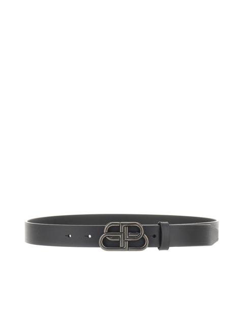 BALENCIAGA Balenciaga BB Leather Belt Black
