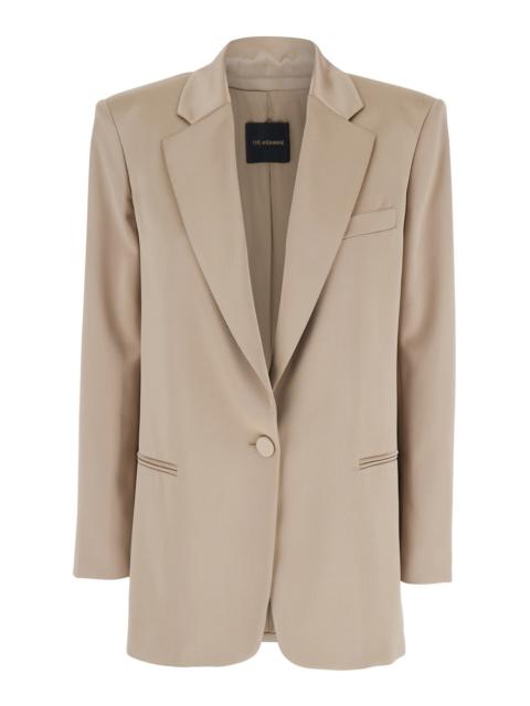 THE ANDAMANE - The Andamane Women 'Guia' Beige Single-Breasted Jacket With Notched Revers And Shoulder Pads In Wool