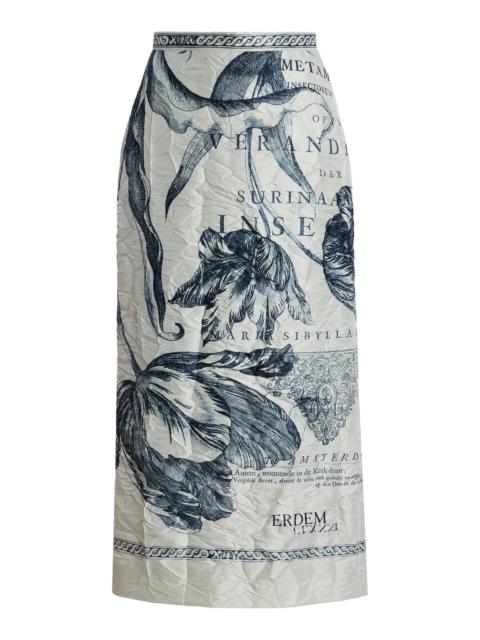 Erdem Printed Pencil Midi Skirt grey