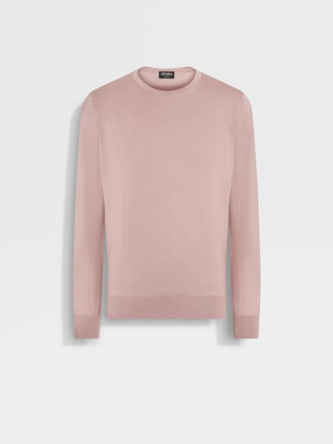 ZEGNA LIGHT PINK MÉLANGE CASHSETA CREWNECK
