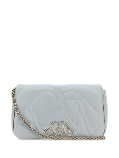 Alexander McQueen Powder blue leather small Seal shoulder bag