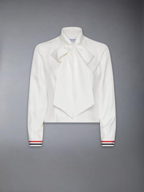 Thom Browne Silk Twill Bow Collar Blouse