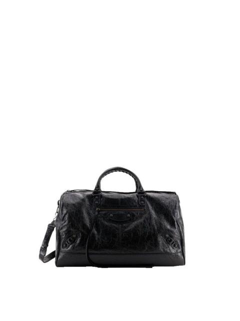 BALENCIAGA BALENCIAGA $3400 Le City Boston Large Black Lambskin Bag New