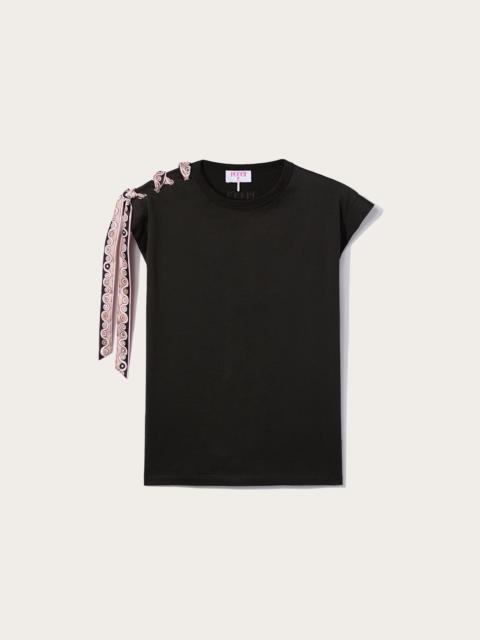 PUCCI SHORT SLEEVE T-SHIRT WITH PRINTED DRAWSTRING