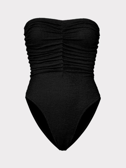 MILLY Textured Ruched One Piece