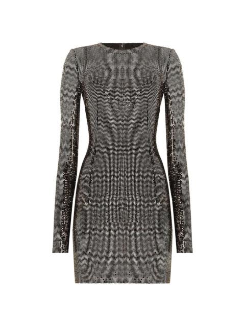 Dolce & Gabbana sequin metallic long-sleeve mini dress