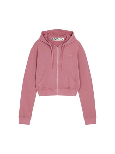 zip-up hooded jacket