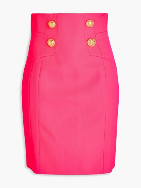 Balmain Button-embellished wool pencil skirt