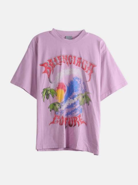 BALENCIAGA Old Pink Women's Vintage Surfer Oversized T-shirt