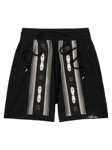 AMIRI Amiri Striped Embellished Wool-blend Shorts