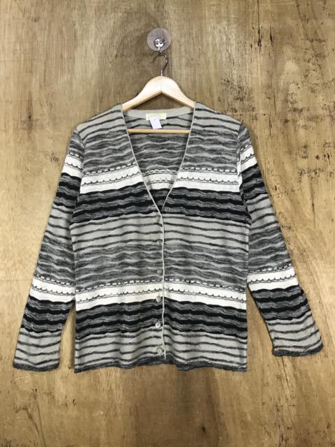 Other Designers Japanese Brand - Japanese Brand Arcylic Rayon Striped Knit Cardigan