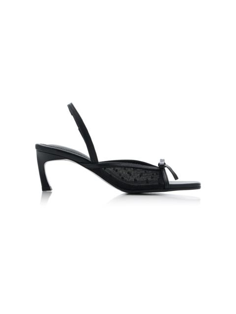 REIKE NEN Exclusive Riviera Nabi Polka-Dot Mesh Slingback Sandals black