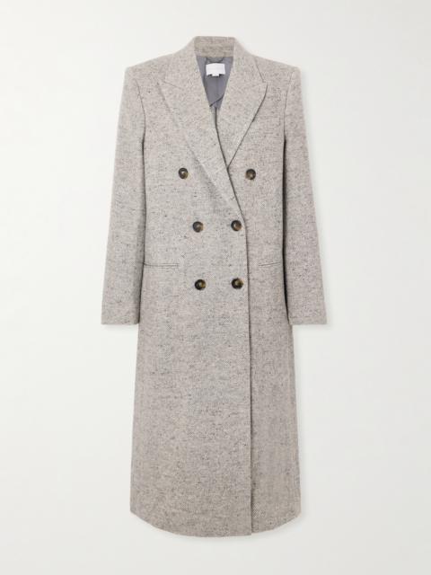 Stella McCartney Double-breasted Herringbone Wool And Silk-blend Coat
