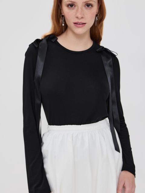 Simone Rocha Bow Ribbon Tail Long Sleeve T-Shirt