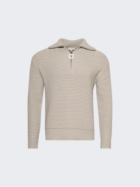 JW Anderson Half Zip Jumper Sand And Stone