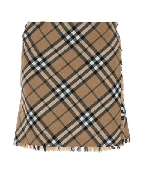Burberry Embroidered polyester blend mini skirt