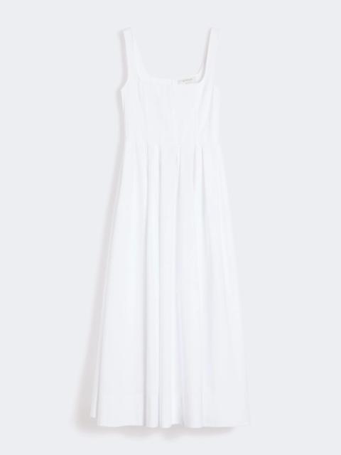 Sportmax Long sleeveless pure cotton dress - OPTICAL WHITE