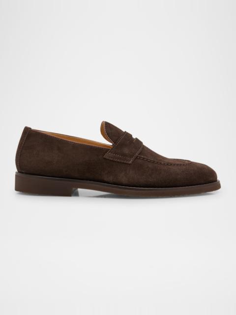 Men's Flex-Sole Suede Penny Loafers