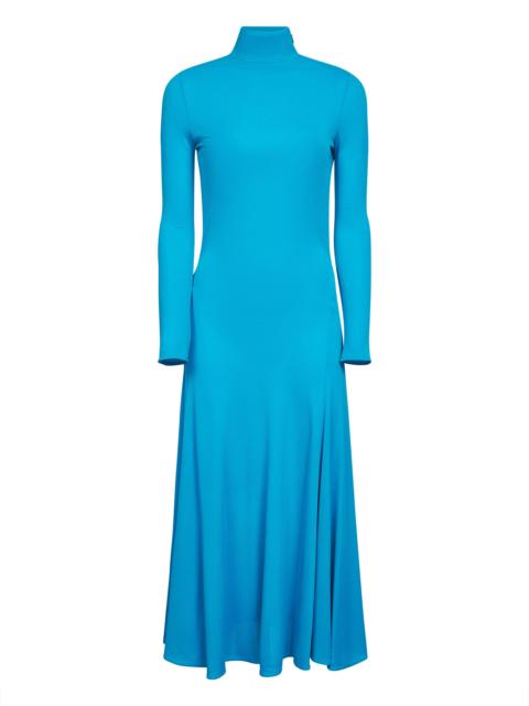Alaïa Turquoise fluid jersey hear midi dress