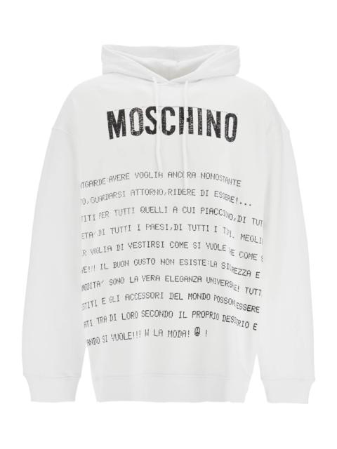◆MOSCHINO◆モスキーノ hooded sweatshirt with letter Moschino Moschino hooded sweatshirt with letter | choosh
