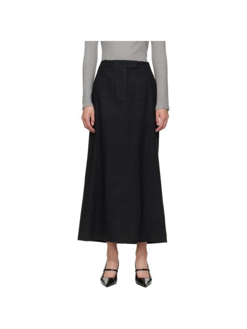 LE17SEPTEMBRE Gray Wool Tailored Maxi Skirt
