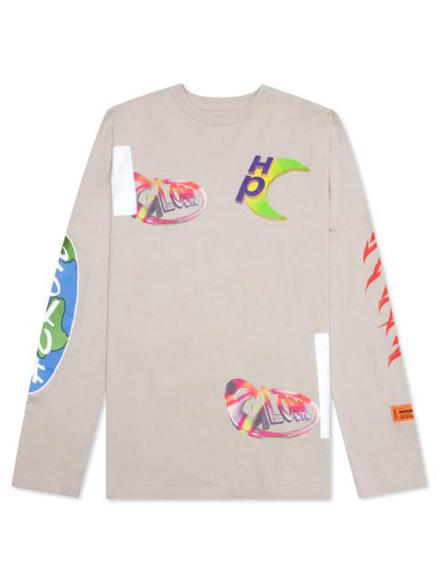 Heron Preston HERON PRESTON L/S TEE OS GLOBAL COLLAGE - GREY/BLUE