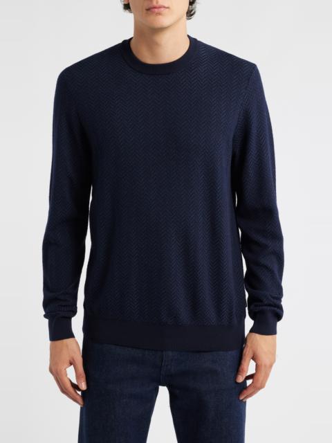BOSS BOSS Habito Wool Blend Sweater in Dark Blue at Nordstrom