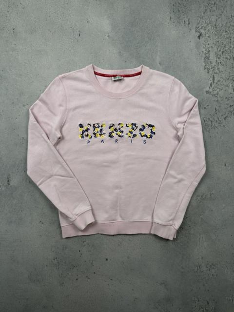 KENZO Vintage Kenzo Paris Pastel Pink Sweatshirt With Floral Logo