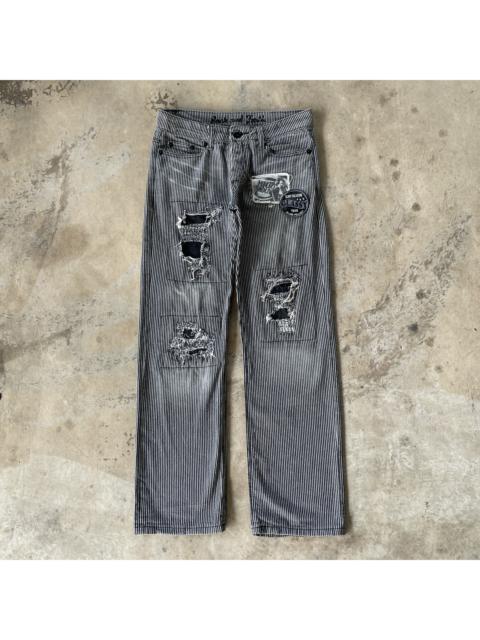 Other Designers Vintage - Vintage Japanese Faded/Stripe/Patch Trousers Pants W31