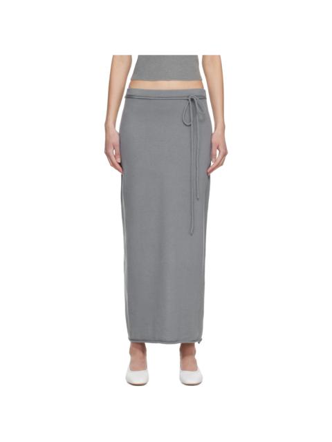 LE17SEPTEMBRE Blue Cashmere Blend Knit Maxi Skirt