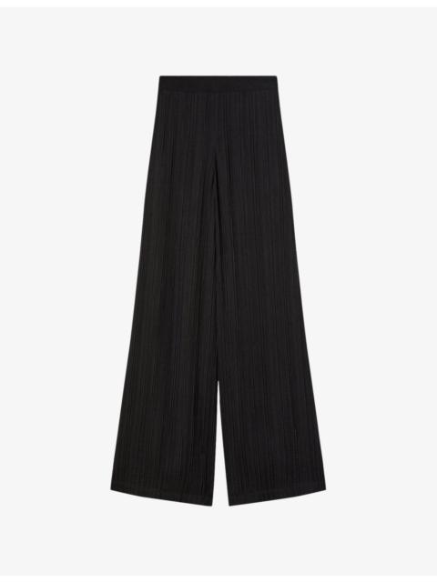JOSEPH Mawn Wide-Leg Mid-Rise Viscose and Silk-Blend Trousers