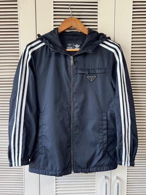 Prada Prada X Adidas Hooded Triangle Logo Black Jacket