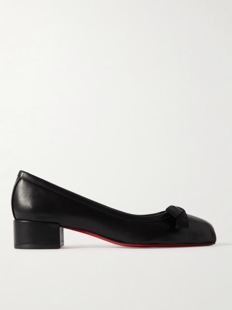 Christian Louboutin Mamaflirt 30 Bow-embellished Leather Ballet Pumps