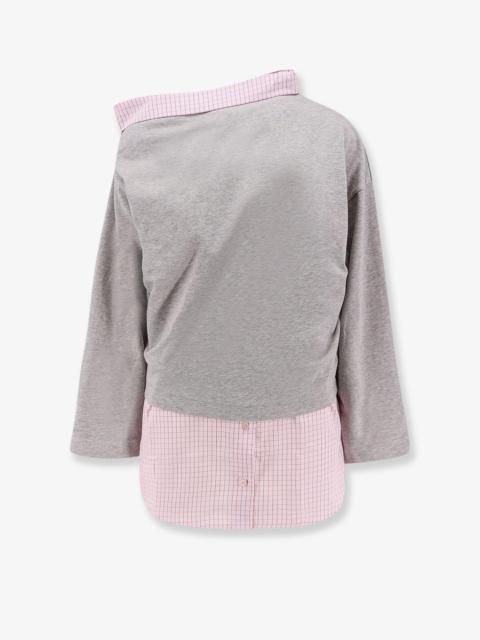 Dries Van Noten Women Cotton Sweatshirt With Contrasting Shirt Detail