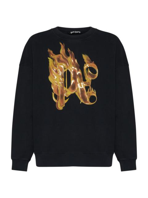Palm Angels Sweatshirt With Front Monogram Burining