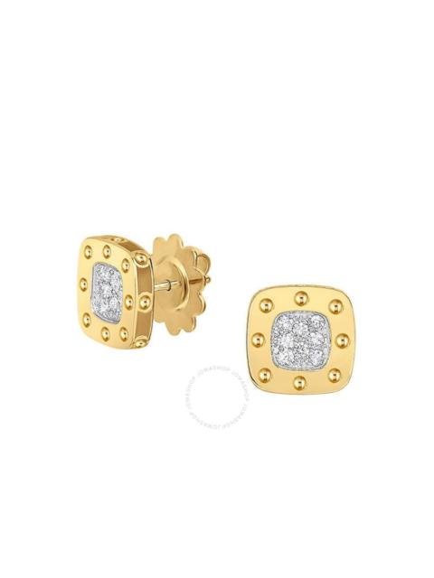 ROBERTO COIN Roberto Coin Pois Moi 18kt Yellow Gold Square Diamond Stud Earrings - 777922AJERX0