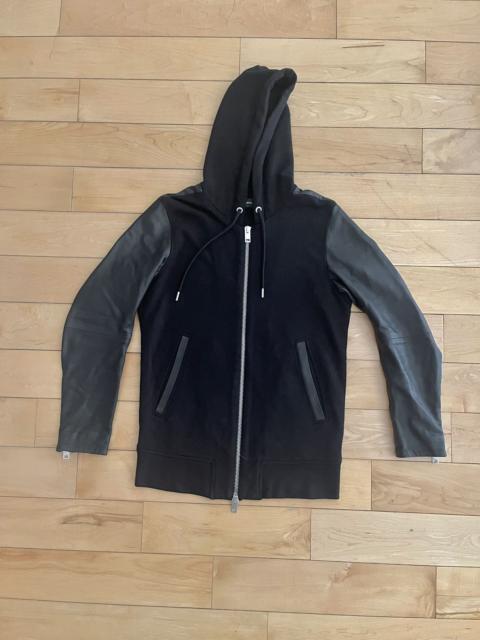 Diesel NWOT - Diesel Lambskin Sleeves Heavy L-Mifun Biker Hoodie