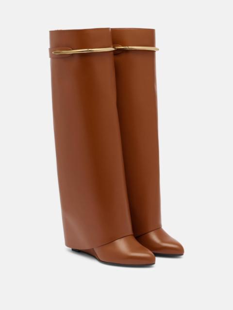 Givenchy Shark 95 leather knee-high boots