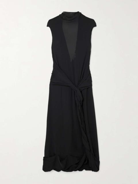 JW Anderson Twisted gathered crepe de chine maxi dress