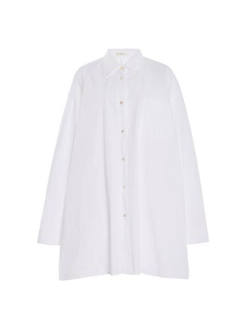 The Row Victoria Cotton Poplin Long Shirt white