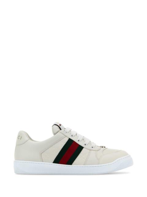 GUCCI Gucci Men White Leather Screener Sneakers
