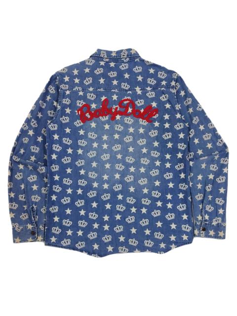 Other Designers Japanese Brand - RARE! BABY DOLL ALLOVER LOGO EMBROIDERED SPELL OUT WESTERN