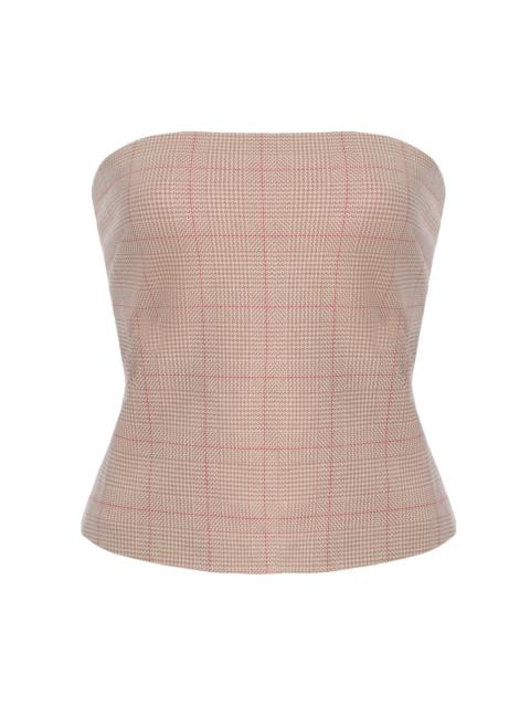 ROSETTA GETTY Plaid Jacquard Bandeau Top multi