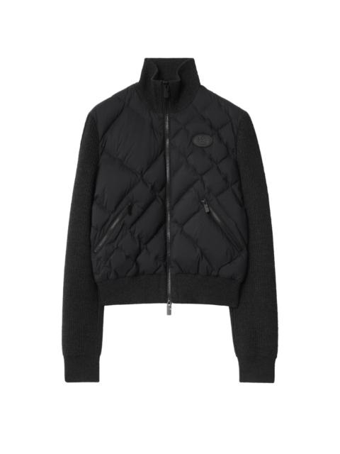 Burberry BURBERRY Black Check-stitch Nylon and Wool Jacket New & Auth