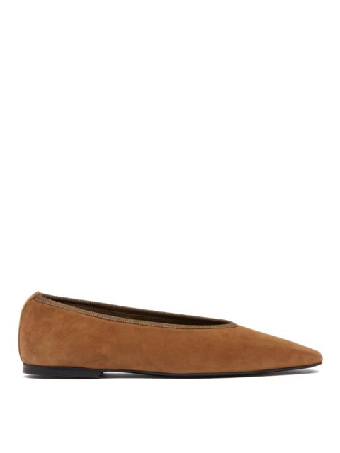 TOTEME Brown Minimalist Suede Ballet Flats