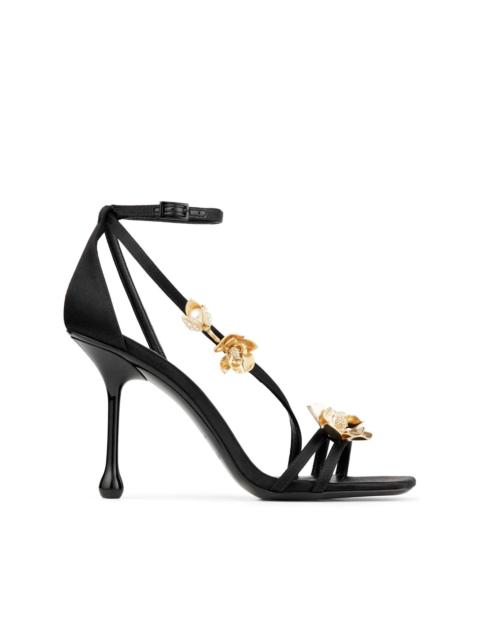 JIMMY CHOO Zea 95mm floral-appliquÃ© sandals
